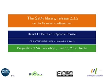 The Sat4j library, release 2.3.2  on the fly solver configuration  Daniel Le Berre et St  ephanie