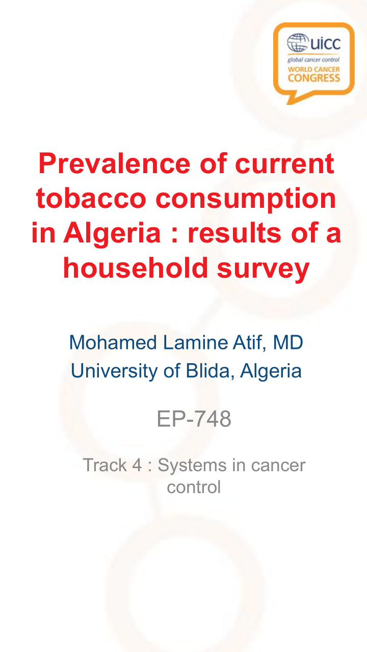 prevalence of current tobacco consumption in algeria