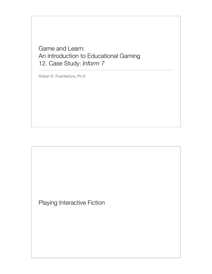 game and learn an introduction to educational gaming 12