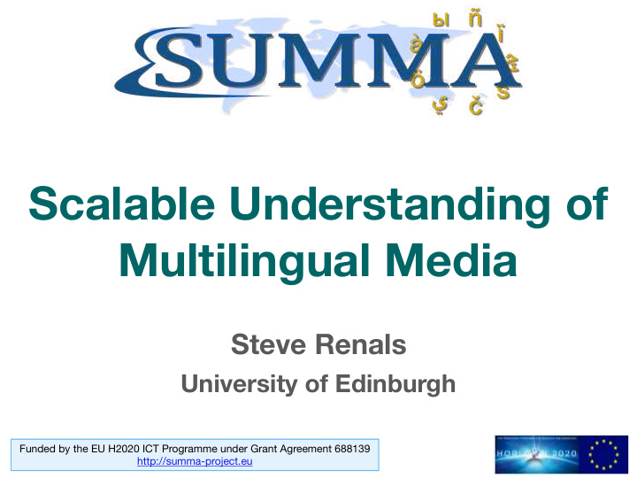 scalable understanding of multilingual media