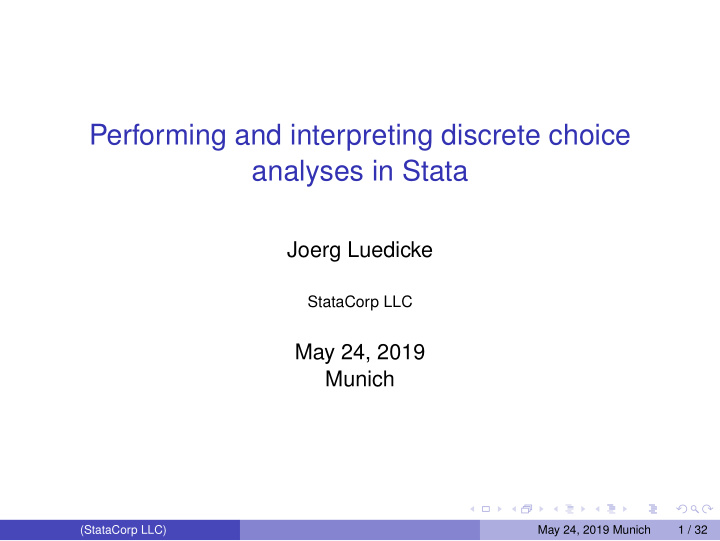 performing and interpreting discrete choice analyses in
