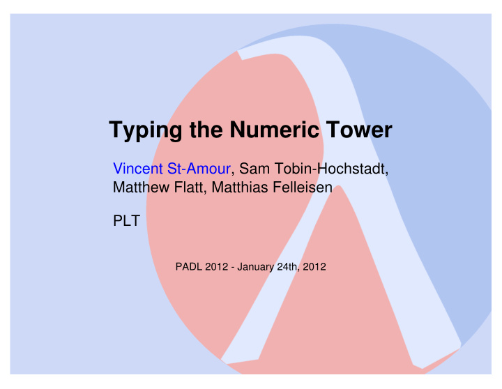 typing the numeric tower
