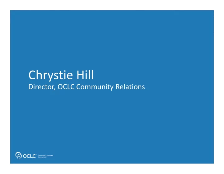 chrystie hill