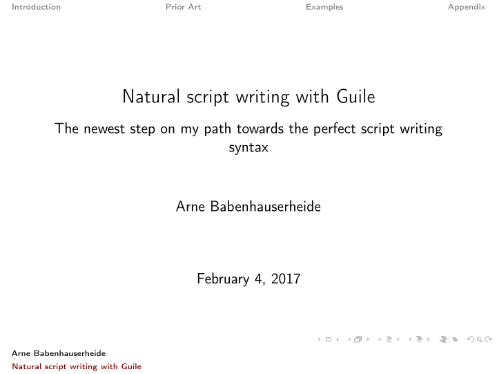 natural script writing with guile