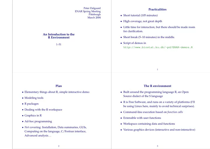 practicalities