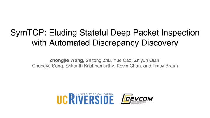 symtcp eluding stateful deep packet inspection with