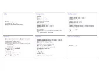 Today.  Two populations.  Which population?  DNA data:  Population 1: snp 843: Pr[A] = .4 , Pr[T] =