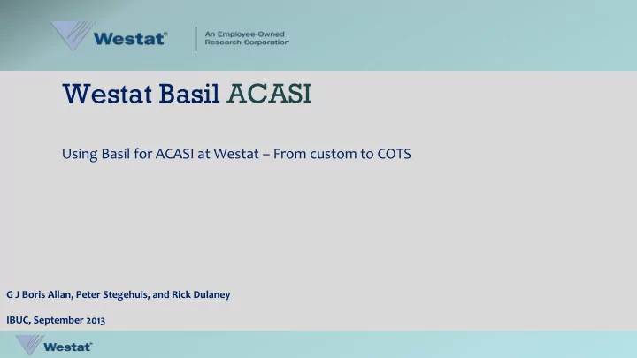 westat basil acasi