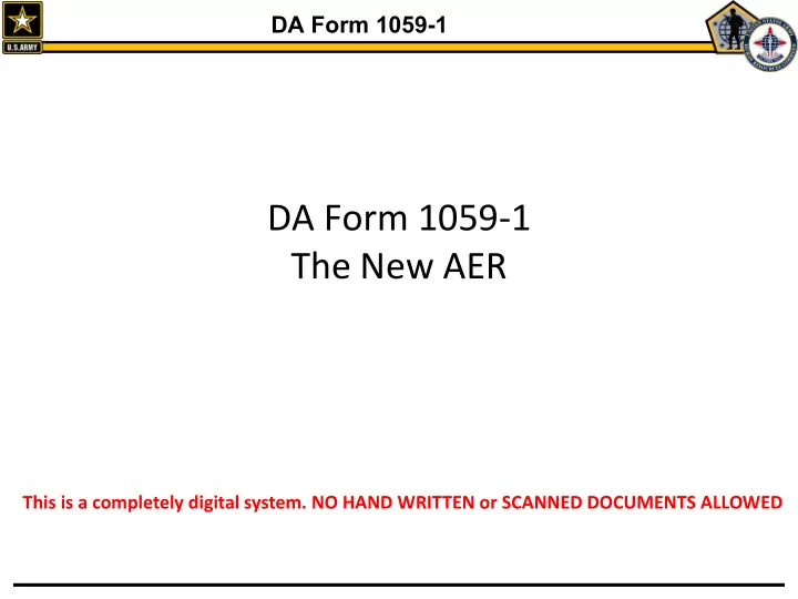 da form 1059 1 the new aer