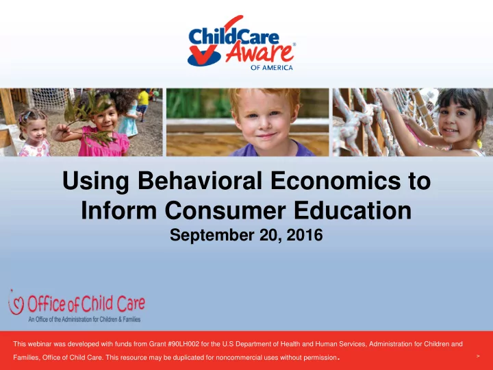 using behavioral economics to inform consumer education
