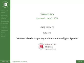 Summary  Descriptive  Framework &amp;  Updated: July 2, 2018  Examples  Implementing  &amp;