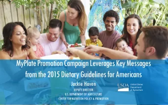 from the 2015 Dietary Guidelines for Americans  Jackie Haven  United States  Department  DEPUTY