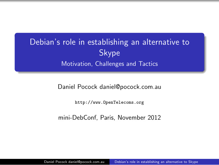 debian s role in establishing an alternative to skype