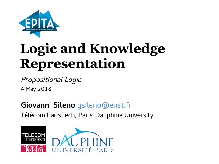 logic and knowledge representation
