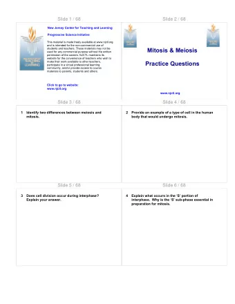 Mitosis &amp; Meiosis  used for any commercial purpose without the written  permission of the