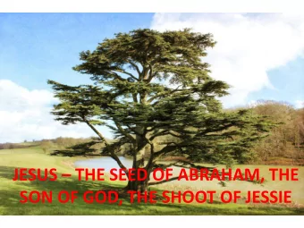 JESUS  THE SEED OF ABRAHAM, THE  SON OF GOD, THE SHOOT OF JESSIE  THE SEED OF ABRAHAM