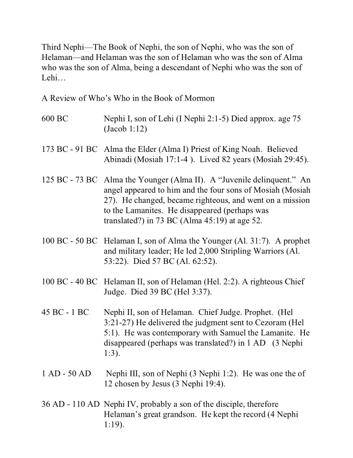 third nephi the book of nephi the son of nephi who was