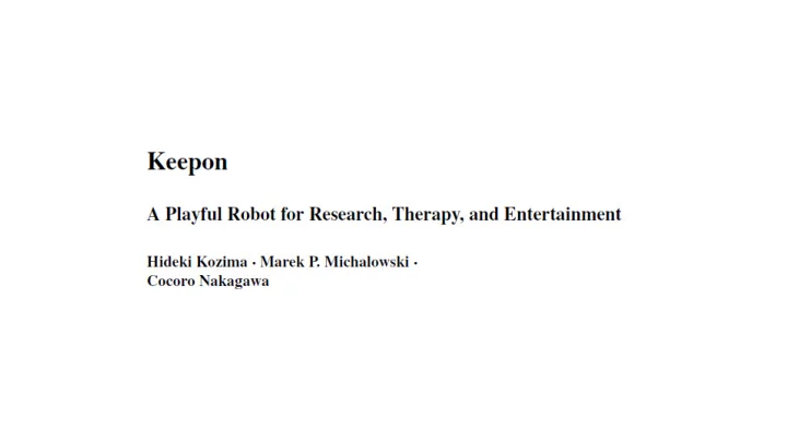 keepon interaction w normally developing children