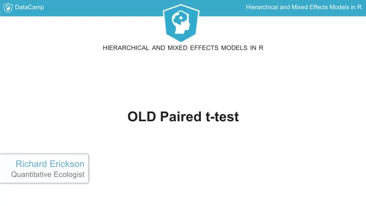 old paired t test