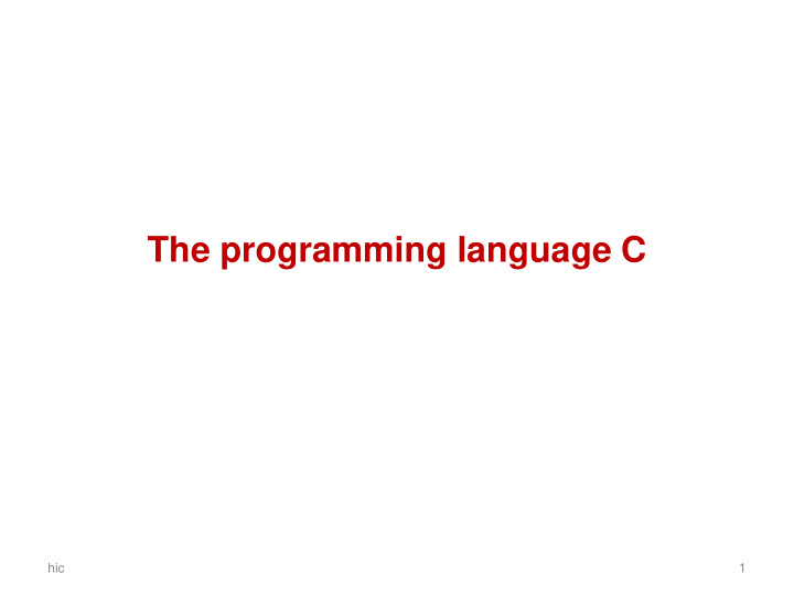the programming language c