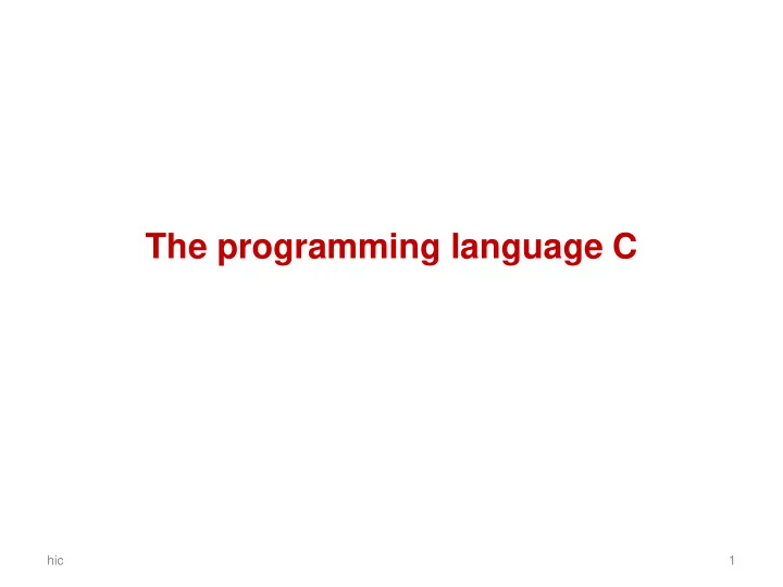 the programming language c