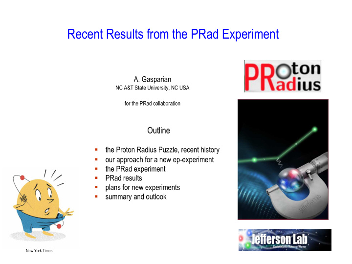recent results from the prad experiment
