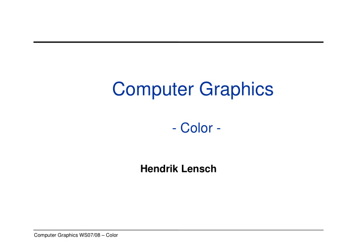 computer graphics