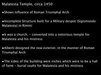 San Andrea in Mantua circa 1470  Triumphal Arch Idea  vaulted ceilings, coffered in the manner of