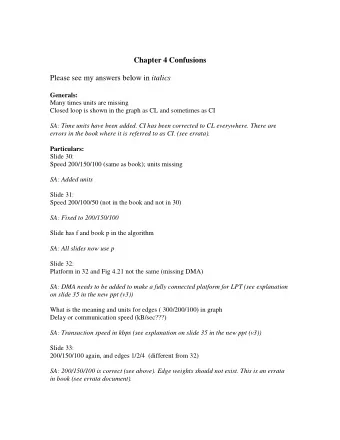 Chapter 4 Confusions Please see my answers below in italics  Generals:  Many times units are