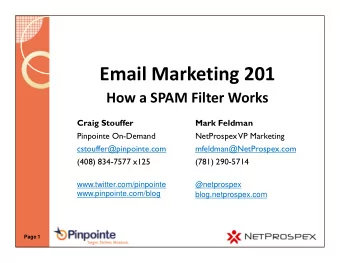 Email Marketing 201  How a SPAM Filter Works