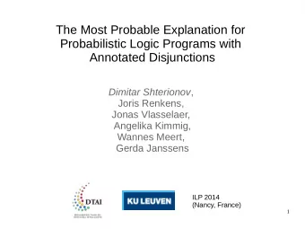 The Most Probable Explanation for  Probabilistic Logic Programs with  Annotated Disjunctions
