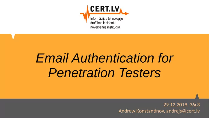 email authentication for penetration testers