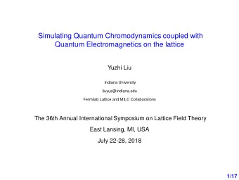 Simulating Quantum Chromodynamics coupled with  Quantum Electromagnetics on the lattice  Yuzhi Liu