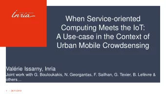 When Service-oriented  Computing Meets the IoT:  A Use-case in the Context of  Urban Mobile