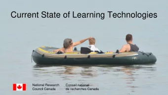 Current State of Learning Technologies  National Research  Conseil national  Council Canada  de