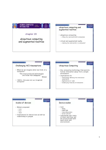 ubiquitous computing  and augmented realities   virtual and augmented reality   m aking the