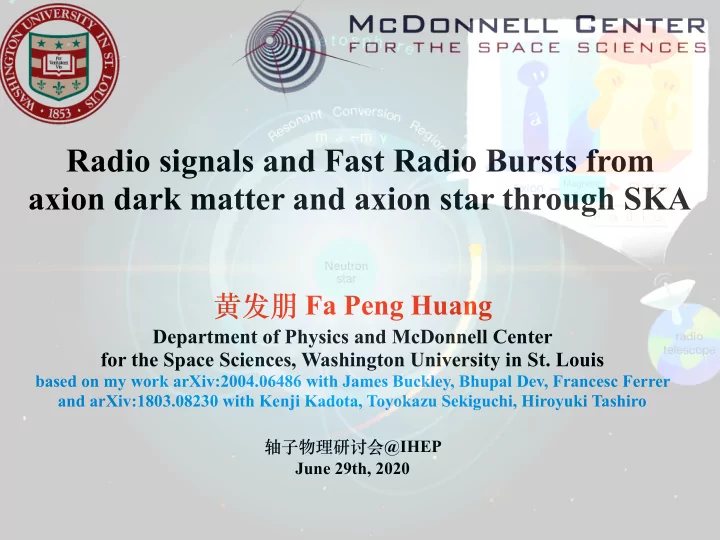 radio signals and fast radio bursts from axion dark