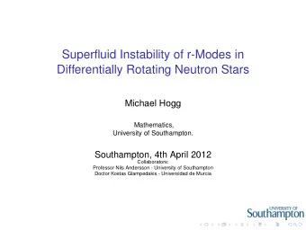 Superfluid Instability of r-Modes in  Differentially Rotating Neutron Stars  Michael Hogg