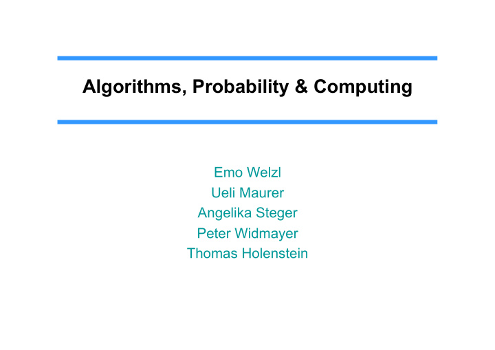 algorithms probability computing