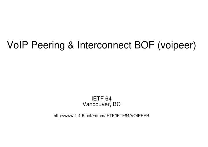 voip peering interconnect bof voipeer