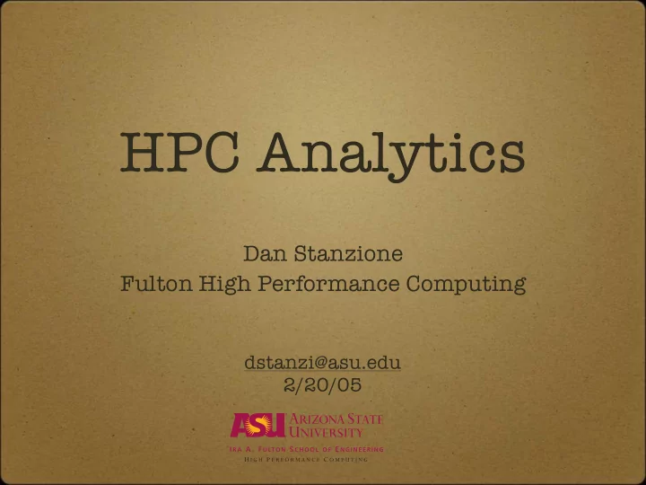 hpc analytics