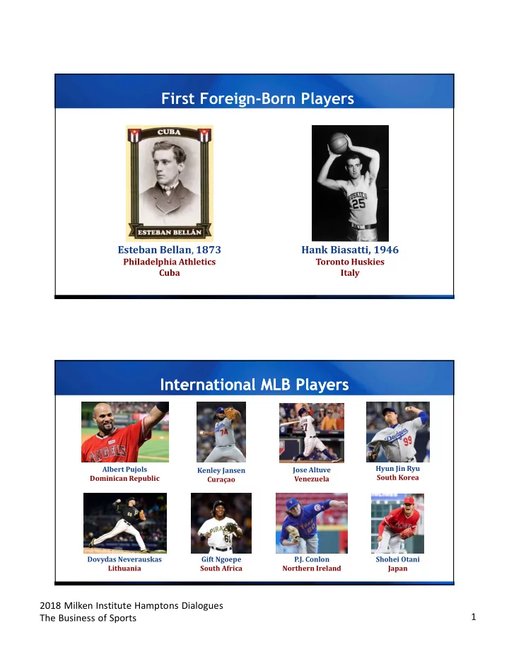 first foreign born players