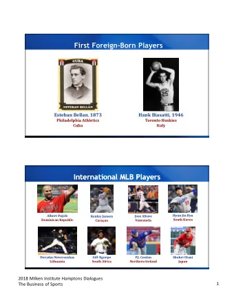 First Foreign-Born Players Esteban Bell ,   Hank Biasatti, 1946