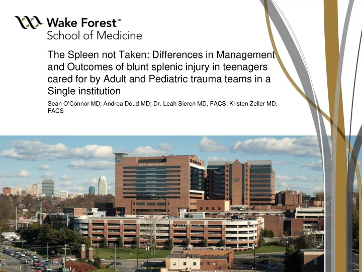 cared for by adult and pediatric trauma teams in a