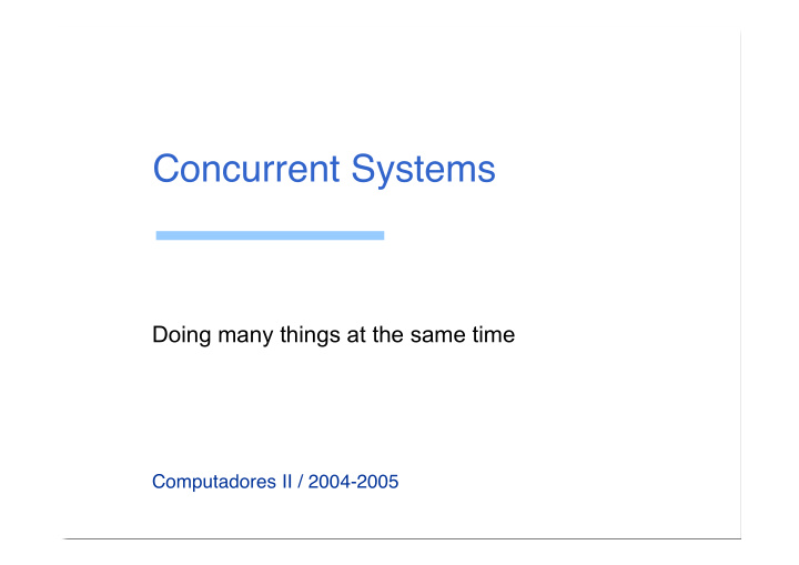 concurrent systems