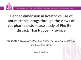 Gender dimension in livestocks use of  antimicrobial drugs through the views of  vet pharmacists