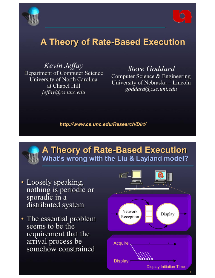 a theory of rate based execution a theory of rate based