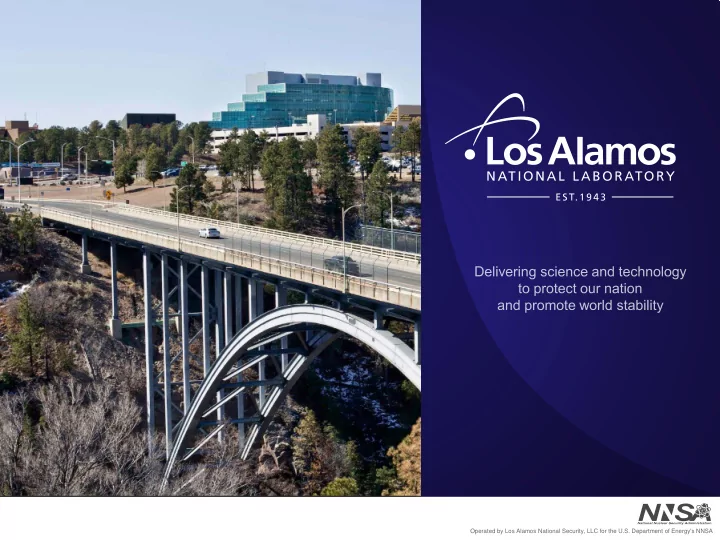 operated by los alamos national security llc for the u s