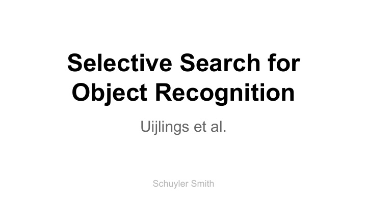 selective search for object recognition