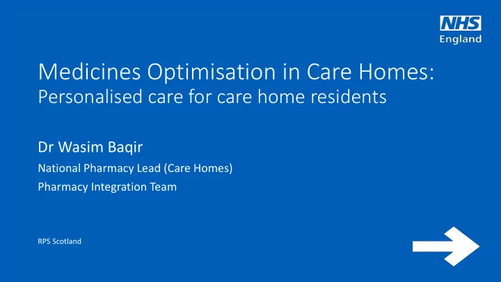medicines optimisation in care homes
